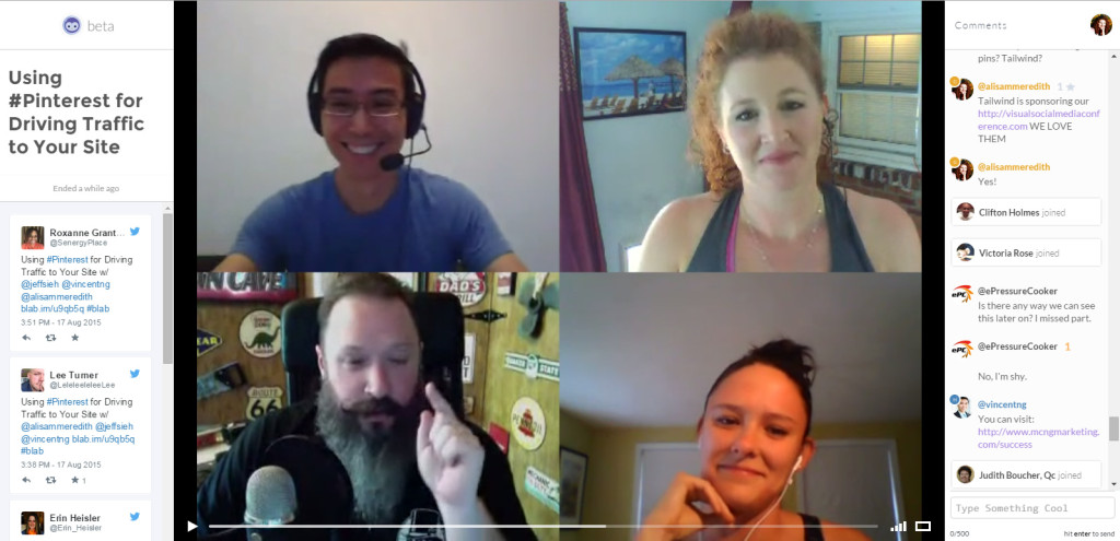 Blab about Pinterest with @jeffsieh @stgammon @mcngmarketing