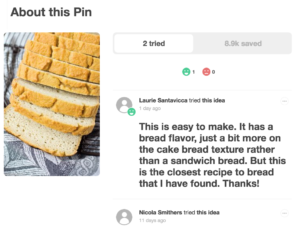 2 Pinterest tried its - feedback from one