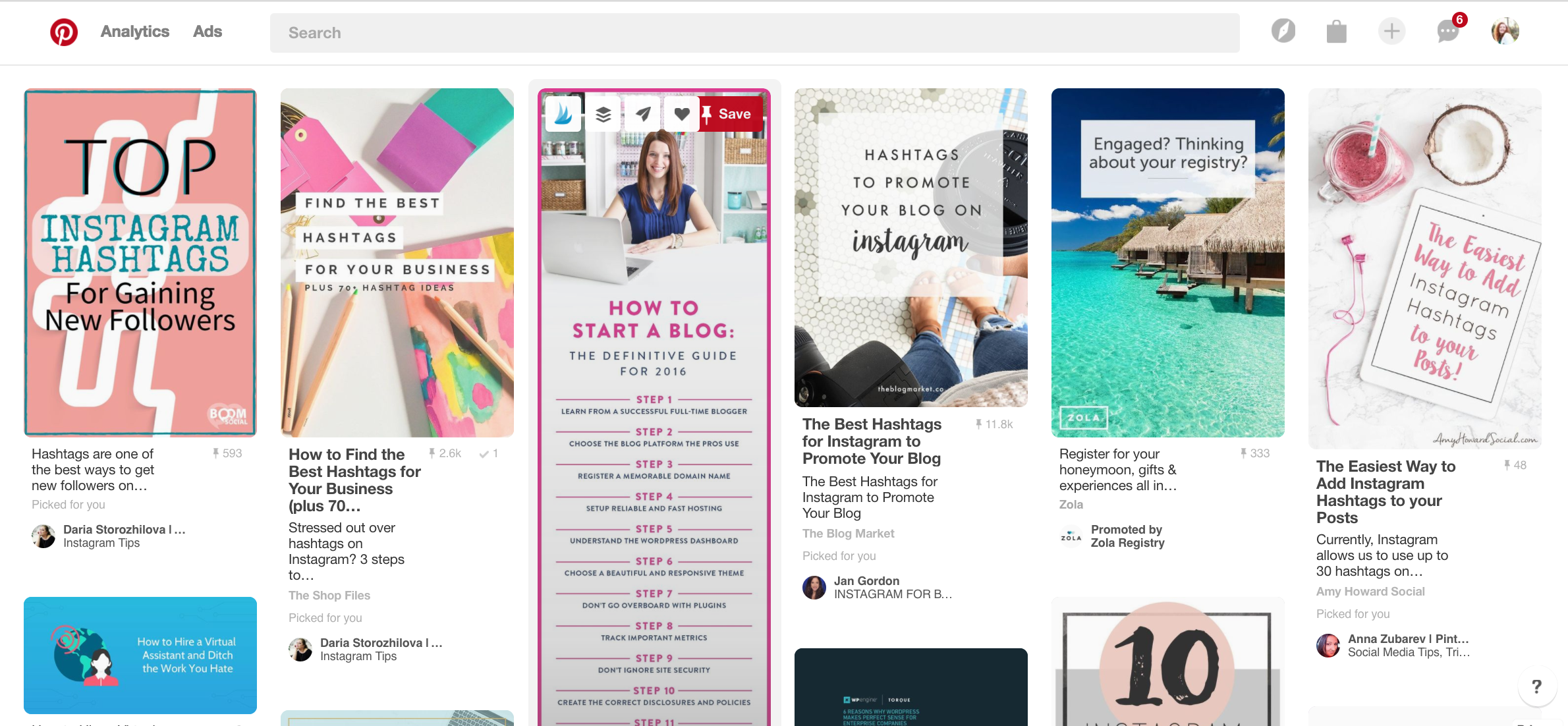 Pinterest Home Feed - almost none are people I'm following