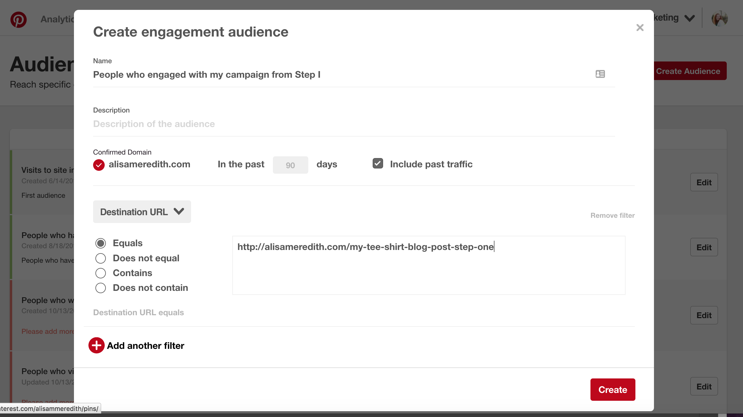 Create an engagement audience