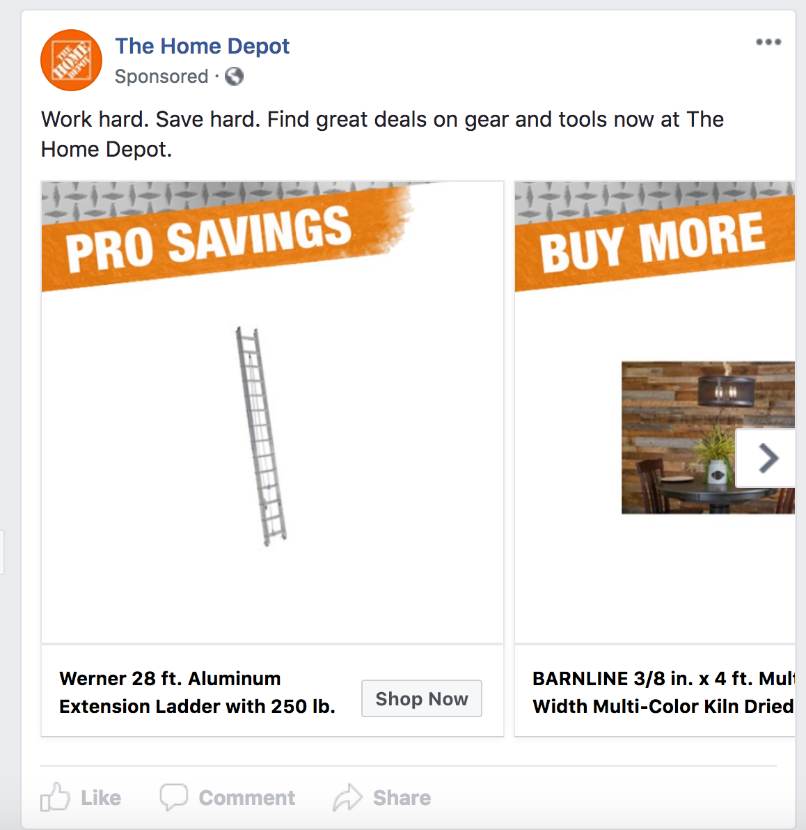 A Facebook Ad by Home Depot